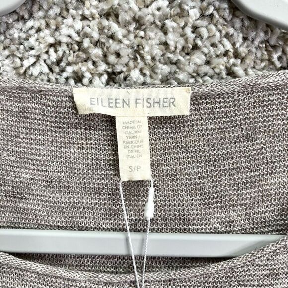 Eileen Fisher Top Women’s Small Lightweight 100% Linen Mélange Links Bateau Neck - Picture 2 of 7